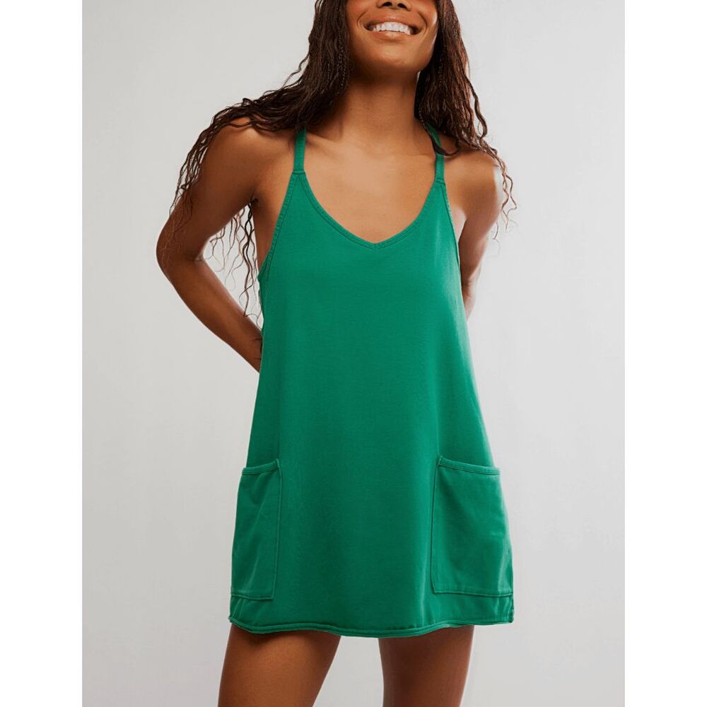 Free People FP Movement Green Glow Hot Shot Mini Dress Women's Size Small